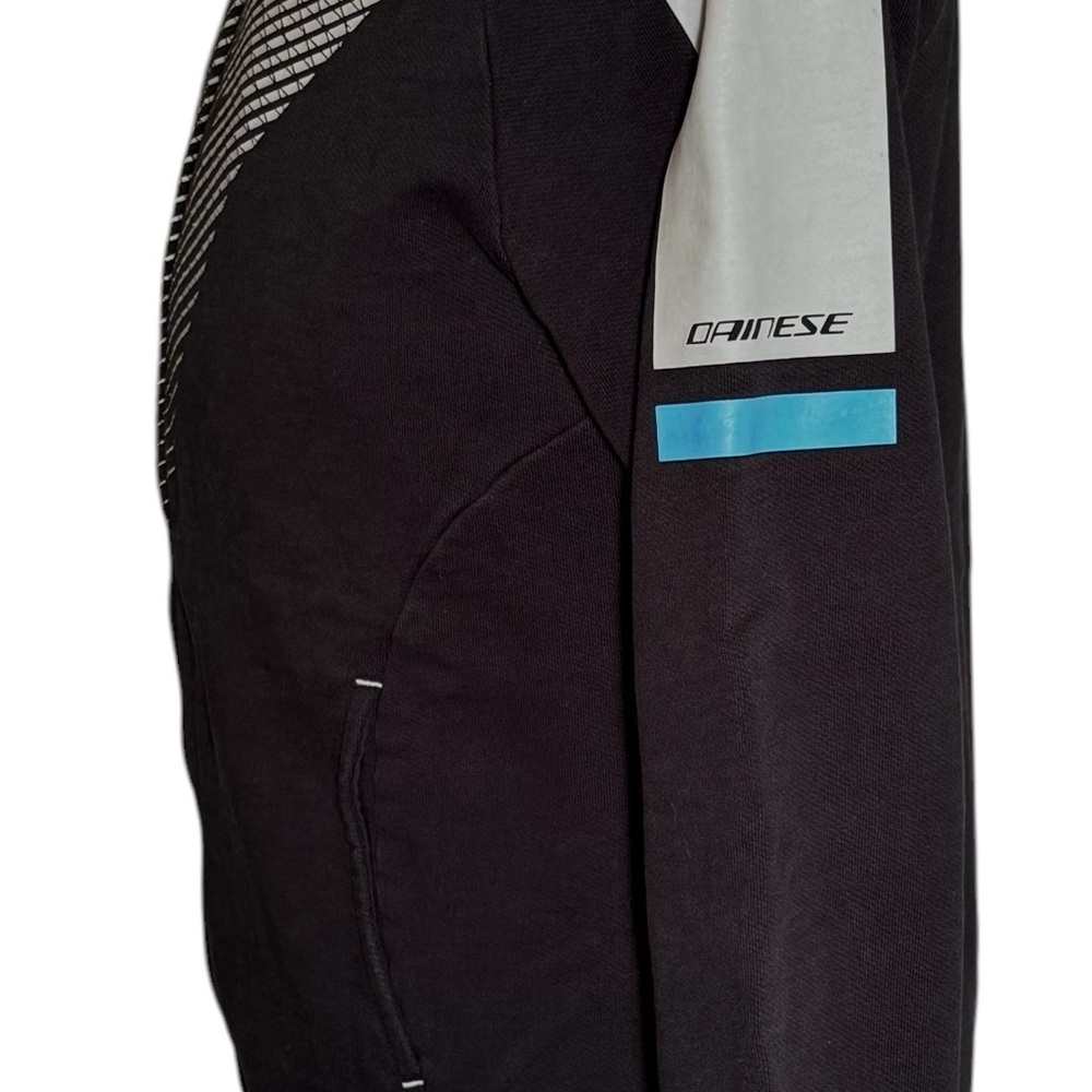 DAINESE AGV MOTORCYCLE ZIPPER HOODIE - LOGO - UNISEX - BLACK - SM